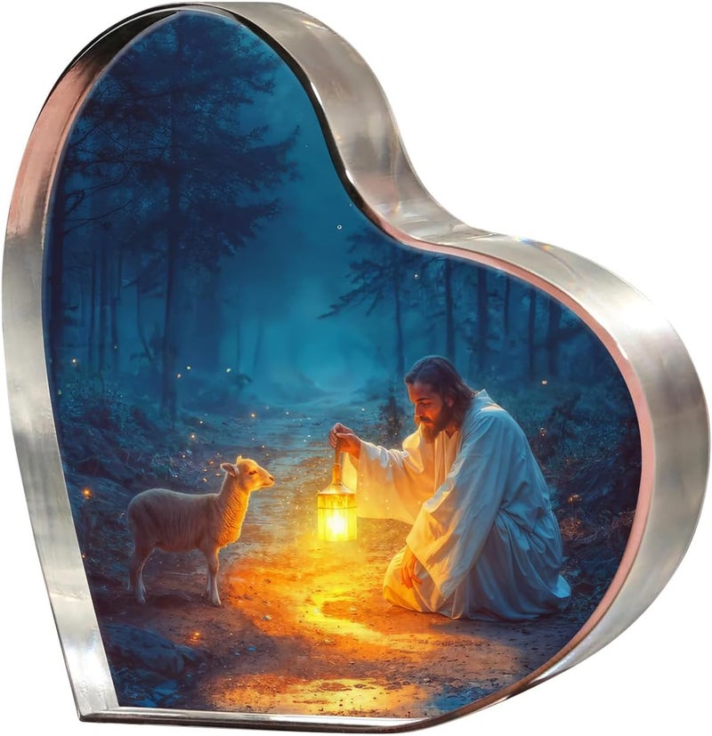 Ploceiny "Christian Appreciation Gifts For Women Plaque - Inspirational Jesus and Lamb Decor, Spiritual Gift for Women, Ideal for Birthdays, Baptism, or Home Decorations, Perfect for Mom, Sister, Friend, or Coworker, Religious Keepsake for Females" (4"x4")D-239 - Image 1